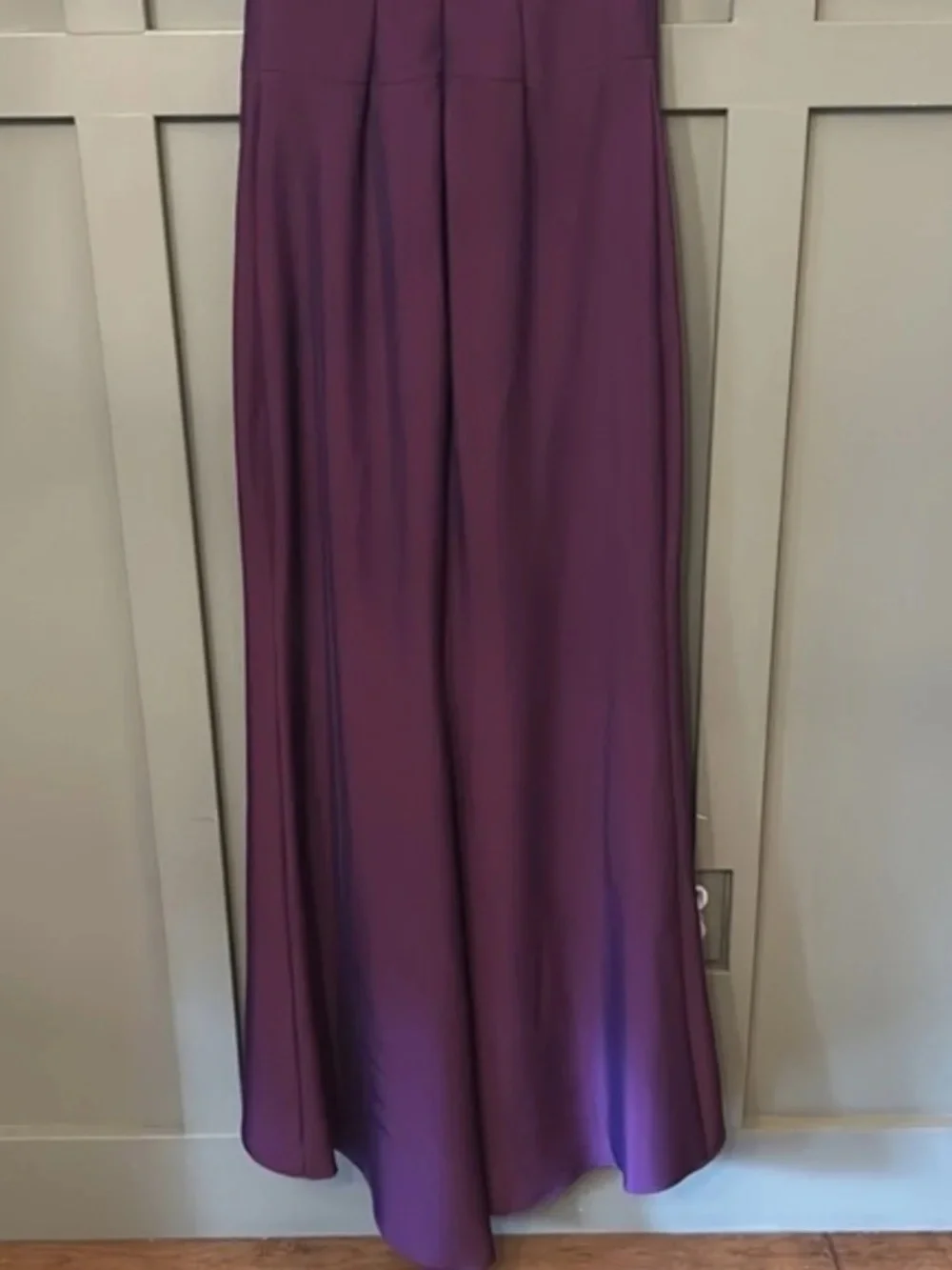 La Femme Violet Purple Off Shoulder Gown Formal Maxi Dress Side Slit Size Small